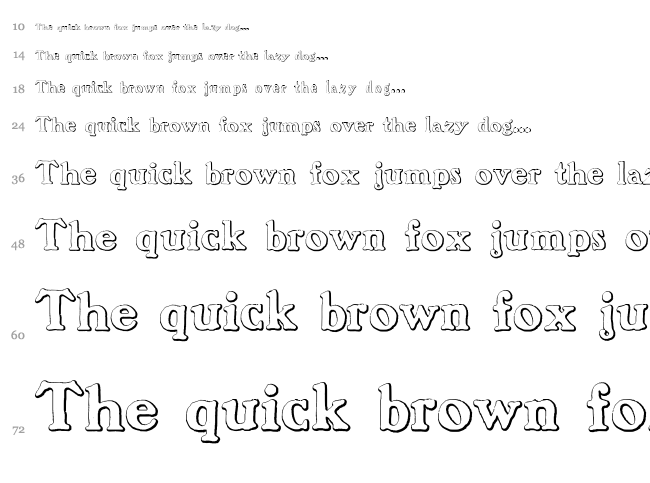Benjamin Franklin Beveled font waterfall